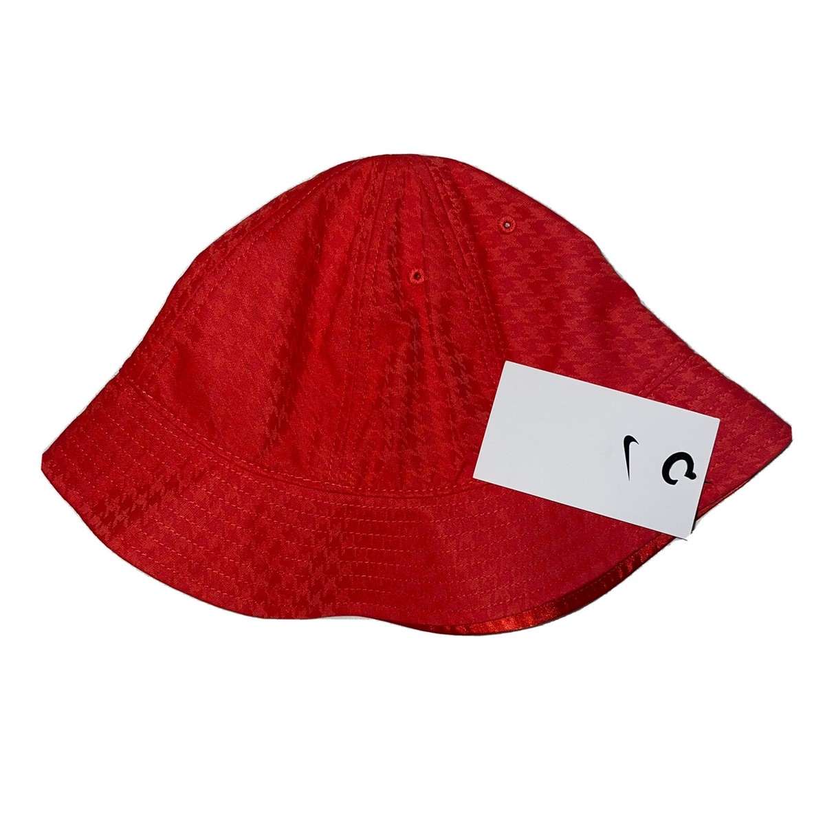 Nike Women\'s Icon Clash Houndstooth Bucket Hat Chile Red DJ5840-673 Size S/M NWT Nike Women`s Houndstooth Bucket Hat, Grey(dj5840-010)/W_r  main image 2