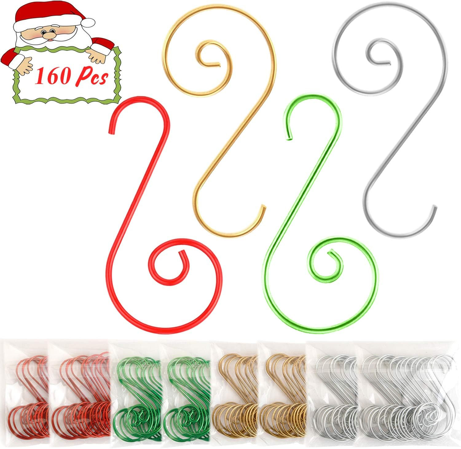 Christmas Ornament Hooks 160 Pcs Christmas Tree Ornament Hangers Hooks for Chris