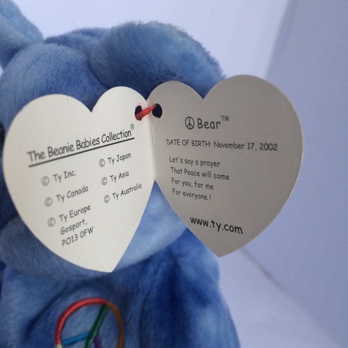 TY BEANIE BABIES | PEACE SYMBOL THE BEAR - Afbeelding 4 van 4