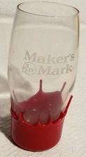Maker's Mark Whiskey Bourbon Conical Long  Cocktail Glass Wax Dip, 6" barware 