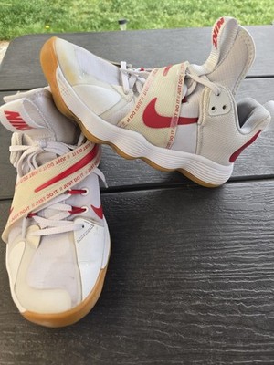 Nike React Hyperset White Red Volleyball Athletic Shoes Womens Size 6.5 w/ Strap