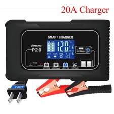 20-Amp Lifepo4 Lithium AGM Gel Smart Battery Charger, 12V/20A 24V/10A Maintainer