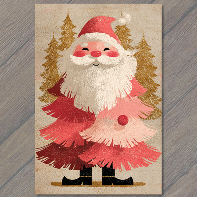 STICKER Santa Christmas Tree Hybrid Retro Holiday Cheer Festive Whimsical Desi