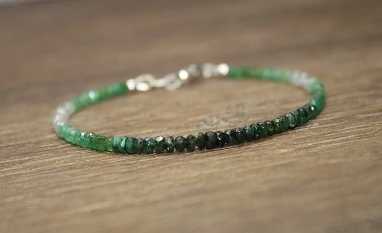 Gemma preziosa a fascia di smeraldo in argento sterling 925 può essere... - Immagine 2 di 4