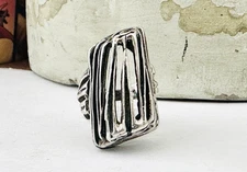 Vintage Modernist Ring sterling silver 925 Ring Mid Century Retro Abstract