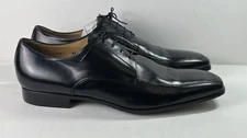 Santoni Men Leather Black Prichard Apron Toe Derby's 82759 Size 13 D $535 New