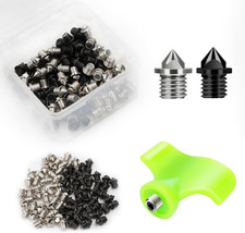 100 Pcs Track Spikes, 1/8 Inch  3/16 Inch  1/4 Inch Steel Track Shoe Spikes Re