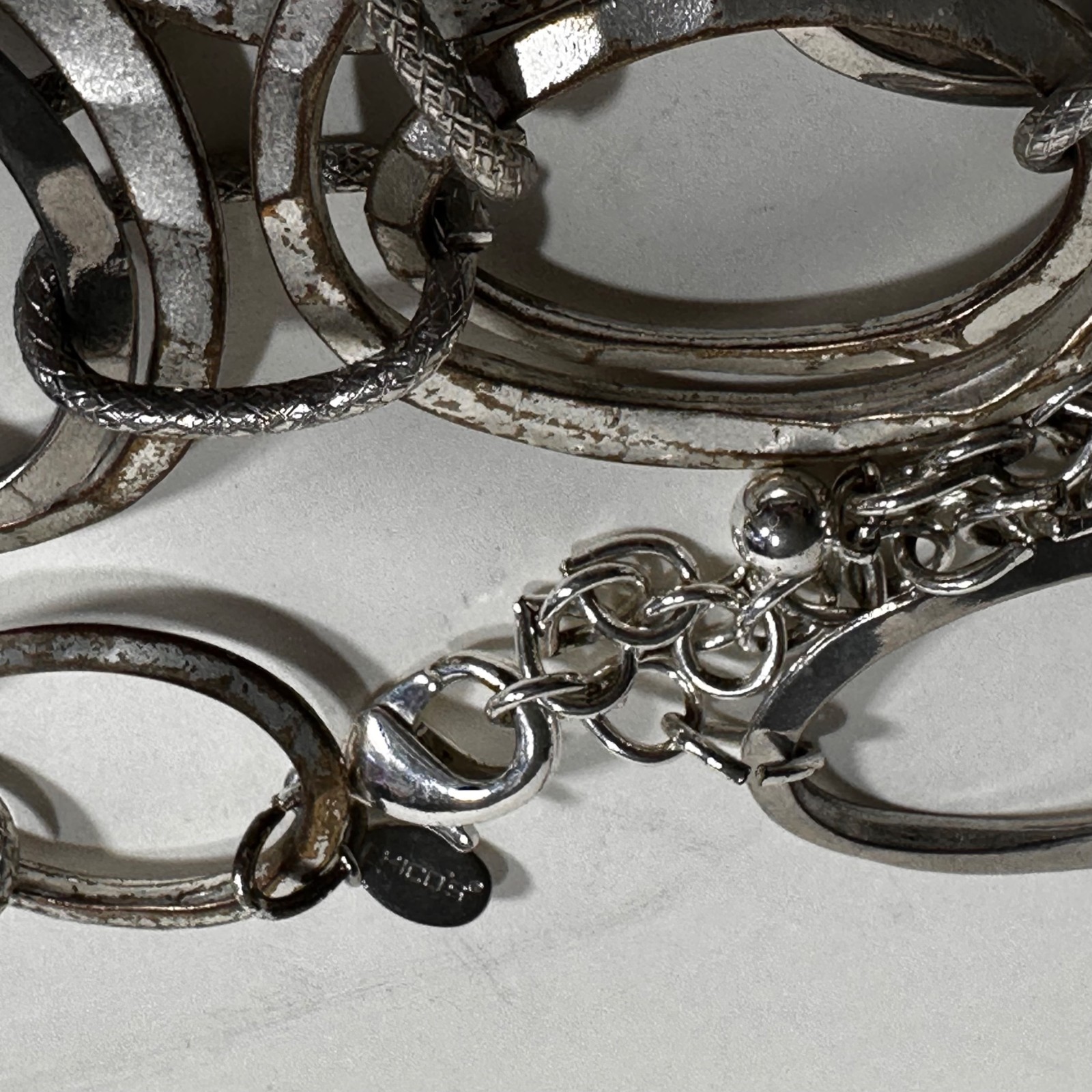 Chicos Chunky Statement Necklace Connected Hammer… - image 7