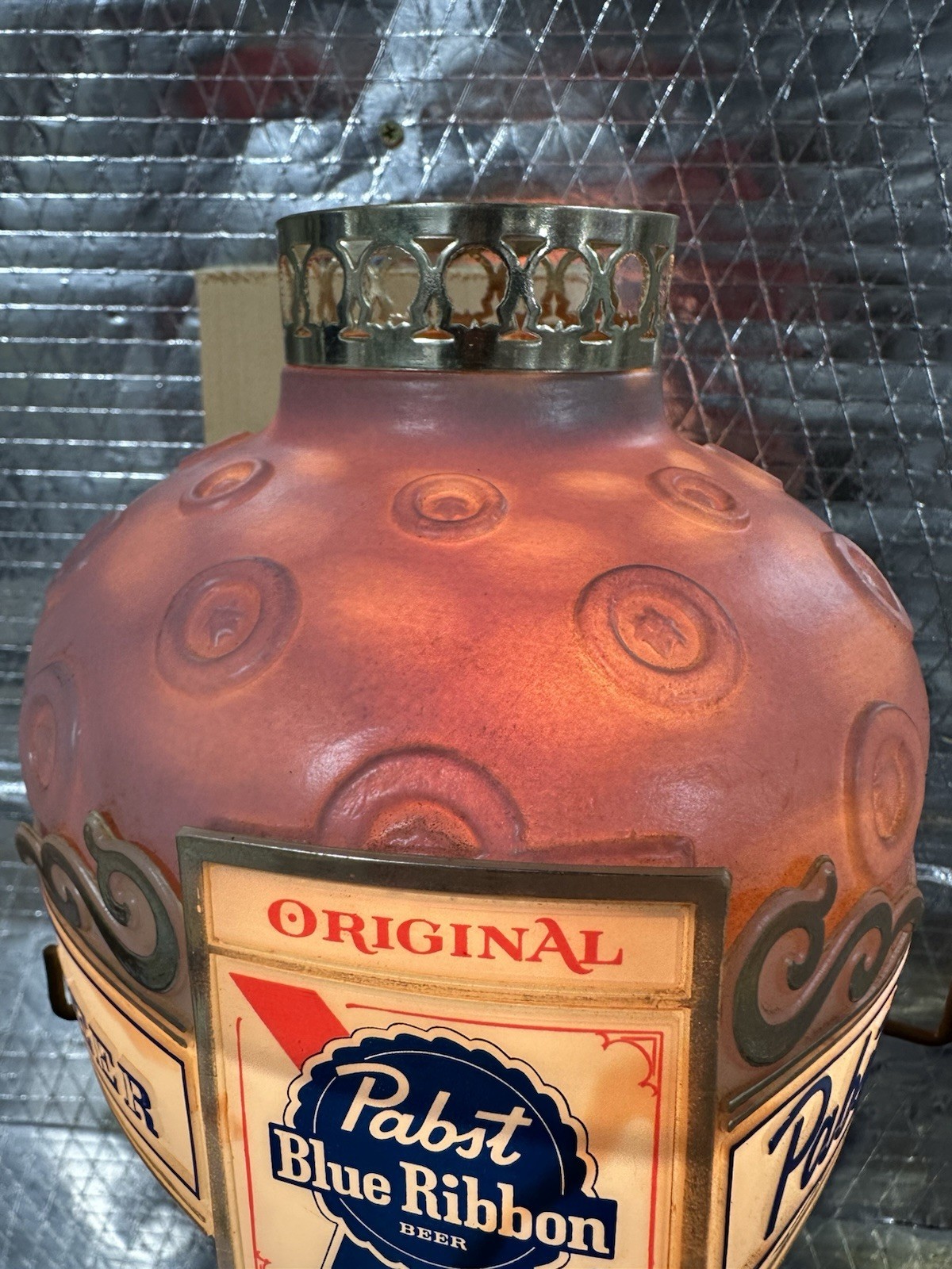 Vintage Pabst Blue Ribbon Beer Motion Heat Lamp Wall Sconce PBR Old Time Flavor