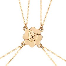 DOYYCA Friendship Necklace Magnetic Matching Four Leaf Clover Best Friend Gold
