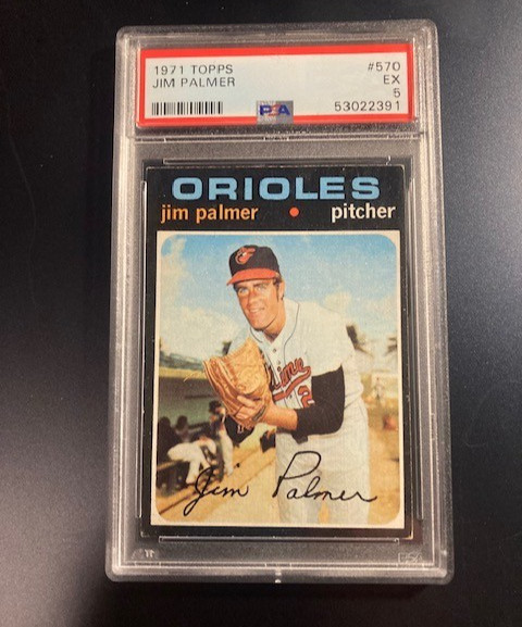 1971 TOPPS #570 JIM PALMER PSA 5 Excellent Graded Baltimore Orioles HOF