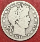 1911 Barber Silver Half Dollar. Free Shipping