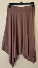 Vtg Sensational Collection Camel Suede Asymmetrical Skirt Medium Boho Chic