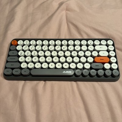 FELiCON Ajazz 308i Retro Wireless Bluetooth Silent Computer Keyboard with Round
