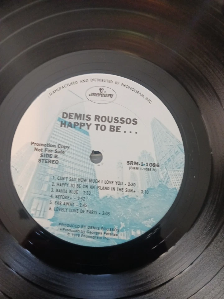 Demis Roussos * Happy To be... * SRM -1- 1086 * 1976 * PROMO COPY * Excellent * — 第 4/4 张图片