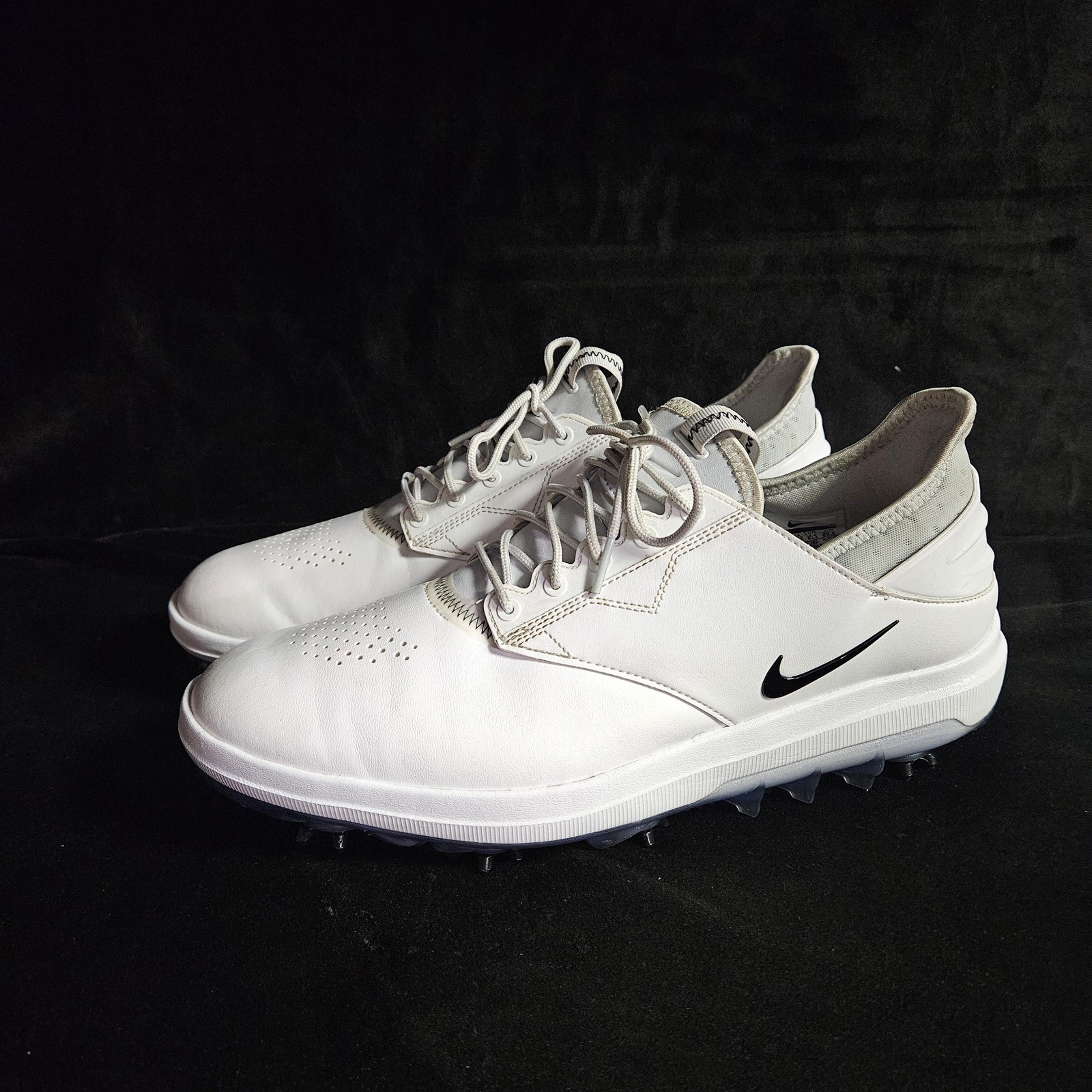 Shoes Men's Size 11.5 White Leather Spiked Fitsole Comfort