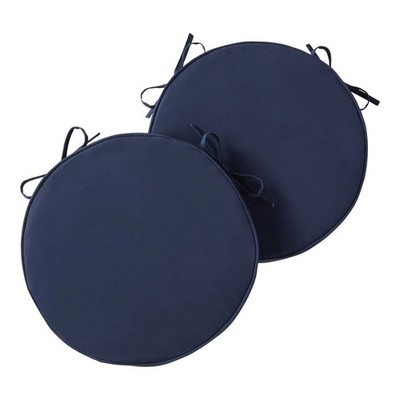 Outdoor 18-inch Round Reversible Seat Cushion, Midnight