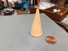 CONE SHAPED RING DISPLAY STAND JEWELRY HOLDER PHOTO PROP MADE OF WOOD