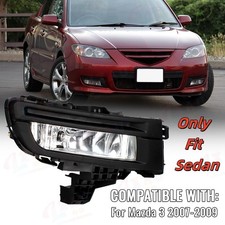 For 2007-2009 Mazda 3 Sedan Front Bumper Halogen Fog Lamp Light Drl Rh Passenger For 2007-2009 Mazda 3 Sedan Front Bumper Halogen Fog Lamp Light Drl Rh Passenger