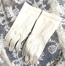 Vintage Very Soft Cream Deerskin Leather Gloves Size 7 Washable Driving Gloves