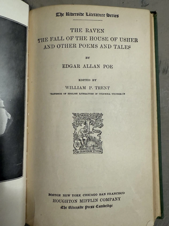 1898 Poems and Tales Edgar Allan Poe Riverside Literature Series Houghton Miff.. Foto 4 de 4