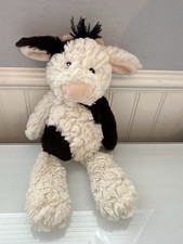 Mary Meyer Putty Plush Cow Soft Black White Lovey Doll Farm Animal Toy 9" READ 