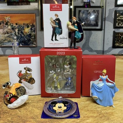 Hallmark Keepsake Disney Ornament Lot Wall E, Stitch, Pooh, Cinderella, And More