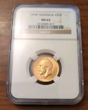 1914 P Full Gold Sovereign NGC MS62 - Perth Mint Australia.