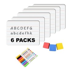 Tlpmsk 6-Pack Small Whiteboard Dry Erase Lapboards 9x12 Mini Double Sided