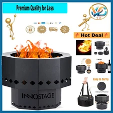 Patented Smokeless Fire Pit 13 Inch Portable Camping Stove – Wood Pellet Burn...