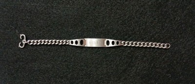 Vintage Speidel Men's Bracelet All Stainless Steel Inscribed JOHN 7-1/2'' 