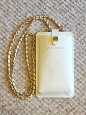 CHANEL GWP Coco Crush Phone Case Holder with Removable Chain Strap White 