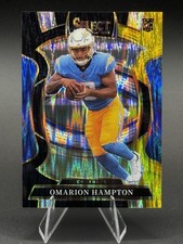 2025 Panini Select Concourse Omarion Hampton #2 Black & Gold Shock Chargers RC