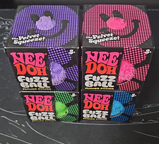 NeeDoh Fuzz Ball The Velvet Squeeze Sensory Squeeze Toy 4-Pack 4 Colors