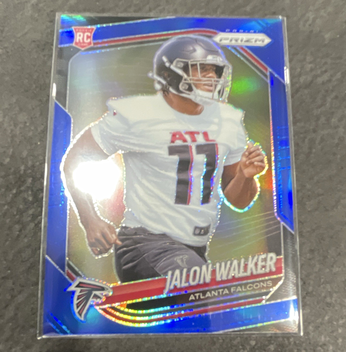 Panini 2025 Prizm Rookies Jalon Walker RC #398 Falcons Choice Blue Prizm /14