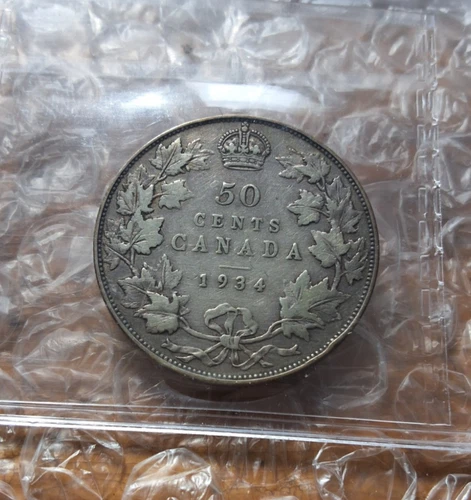 1934 Canada 50 Cent Coin ICCS graded VG-10 'SN 559'