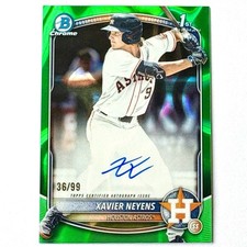 XAVIER NEYENS 2025 Bowman Draft Chrome Green Lava Refractor RC Auto /99