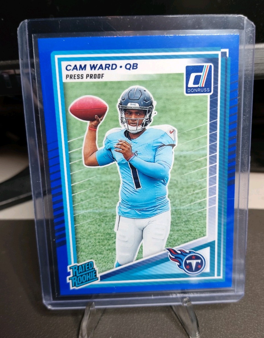 2025 Panini Donruss - Rated Rookie Cameron Ward #350 Press Proof Blue (RC)