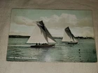 Yacht Racing Newcastle NB Vintage Postcard