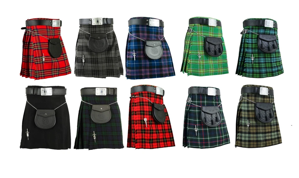 Écossais Hommes Kilt Traditionnel Highland Robe Jupe Kilts Écossais - Photo 2/3