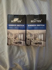 Lot Of 2 BESTTEN Single Dimmer Light Switch, Single-Pole or 3-Way Dimmer 