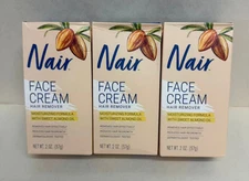 3 Pack Nair Face Cream Hair Remover with Sweet Almond Oil (2 oz x 3)