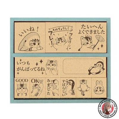 Beverly Mofusand Wooden Reward Stamp SDH-129 Cat Character Stamp