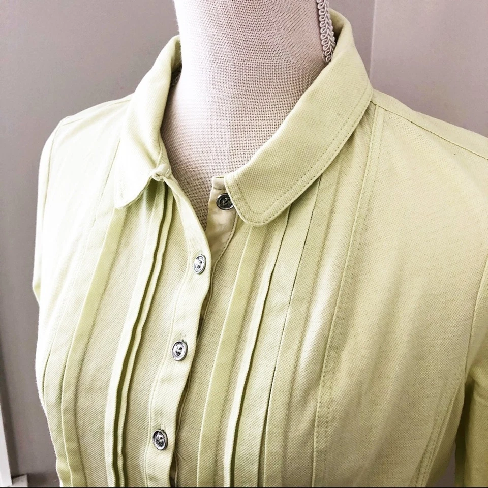 Top polo verde peplum Burberry Chartreuse Foto 2 de 4