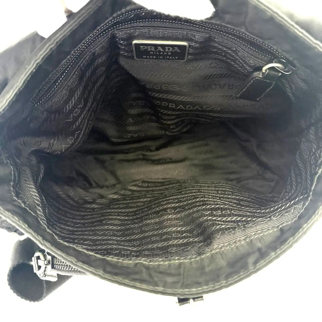 PRADA Nylon Leather  Shoulder Bag Black Women Authentic From JAPAN FS thumbnail 8