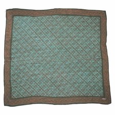 Large 39" Hand Dyed Batik Bandana, 100 Soft Cotton, Leaf Grid