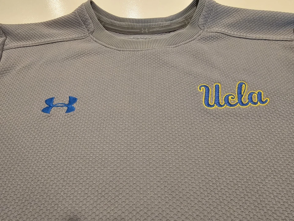 Camiseta UCLA Under Armour Gris Waffle Para Hombre Talla Lg Manga Larga Equipo Frío Foto 3 de 4