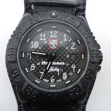 Stussy Luminox 3150 Megabass Limited 1000 Pieces Date Analog Watch Black Used