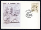 VOLTAIRE FRENCH WRITER FREEMASON FREEMASONRY 1994 MONACO MAXIMUM CARD FDC