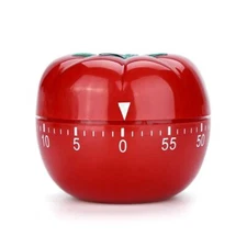 Kitchen Craft Mechanical Wind Up 60 Minutes Timer 360 Degree Rotating Tomato US